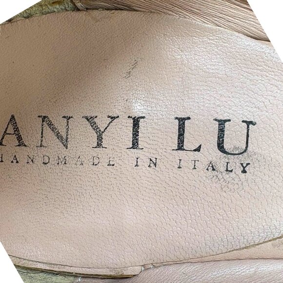 Anyi Lu Brown Snake Embossed Cap Toe Ballet Flats - Picture 2 of 11